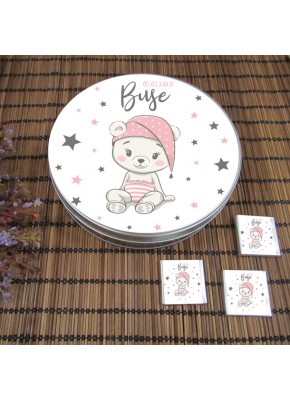 Sevimli Ayıcık Ve Yıldız Temalı Hoşgeldin Bebeğim Çikolata Kutusu + 50 Adet Madlen Çikolata